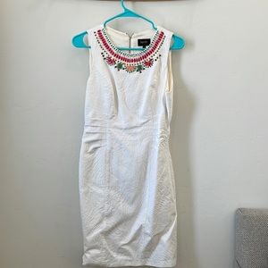 Laundry by shelli Segal. White textured shift dress
